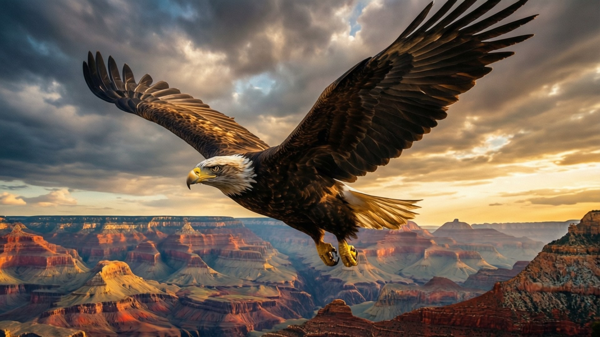 Ørn over Grand Canyon Bakgrunner
