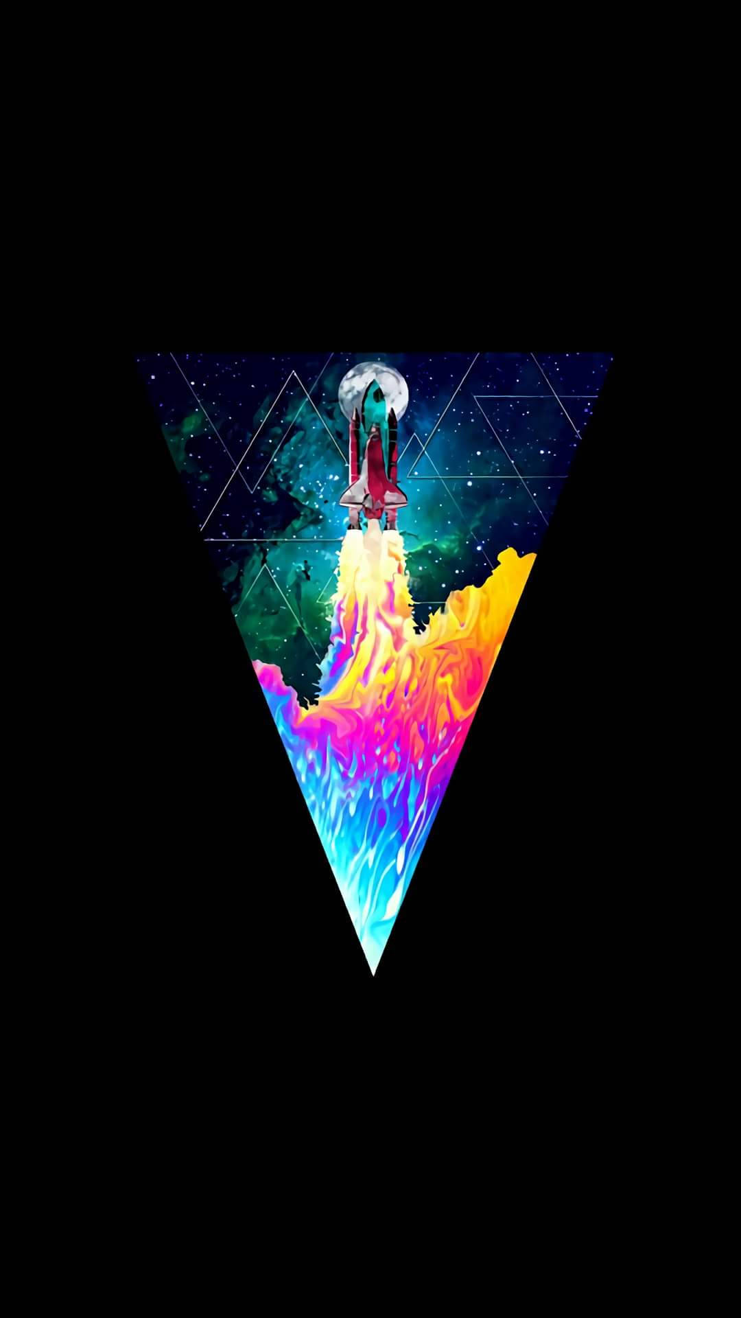 OLED Space Rocket Bakgrunner