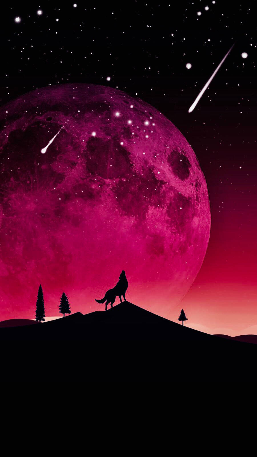 OLED Wolf Moon Bakgrunner