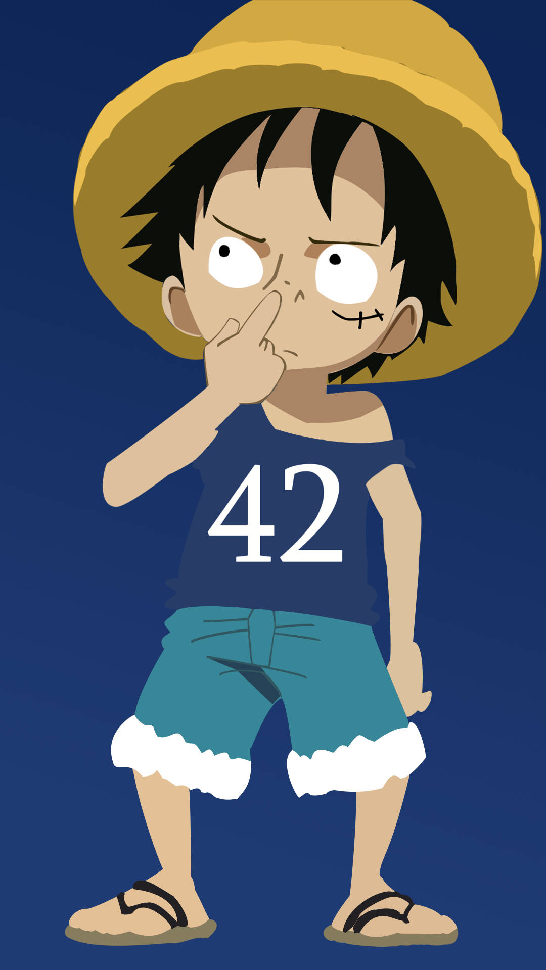 One Piece 4K Luffy Chibi-kunst Bakgrunner
