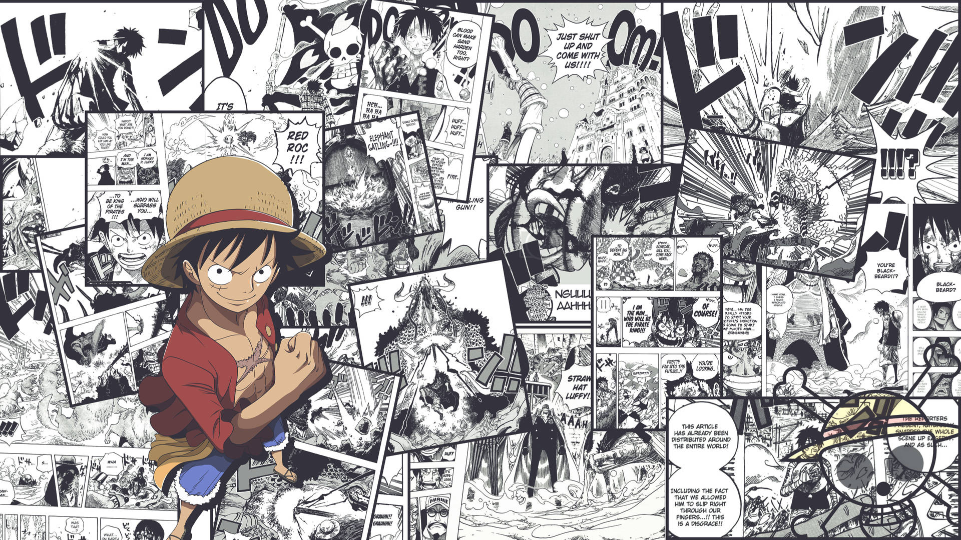 One Piece 4k manga strip-sider bakgrunnsbilde