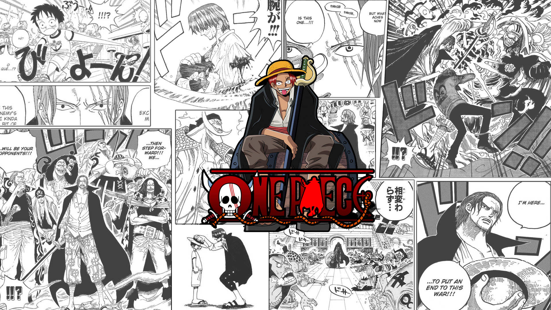 One Piece 4K Shanks fan-kunst Bakgrunner
