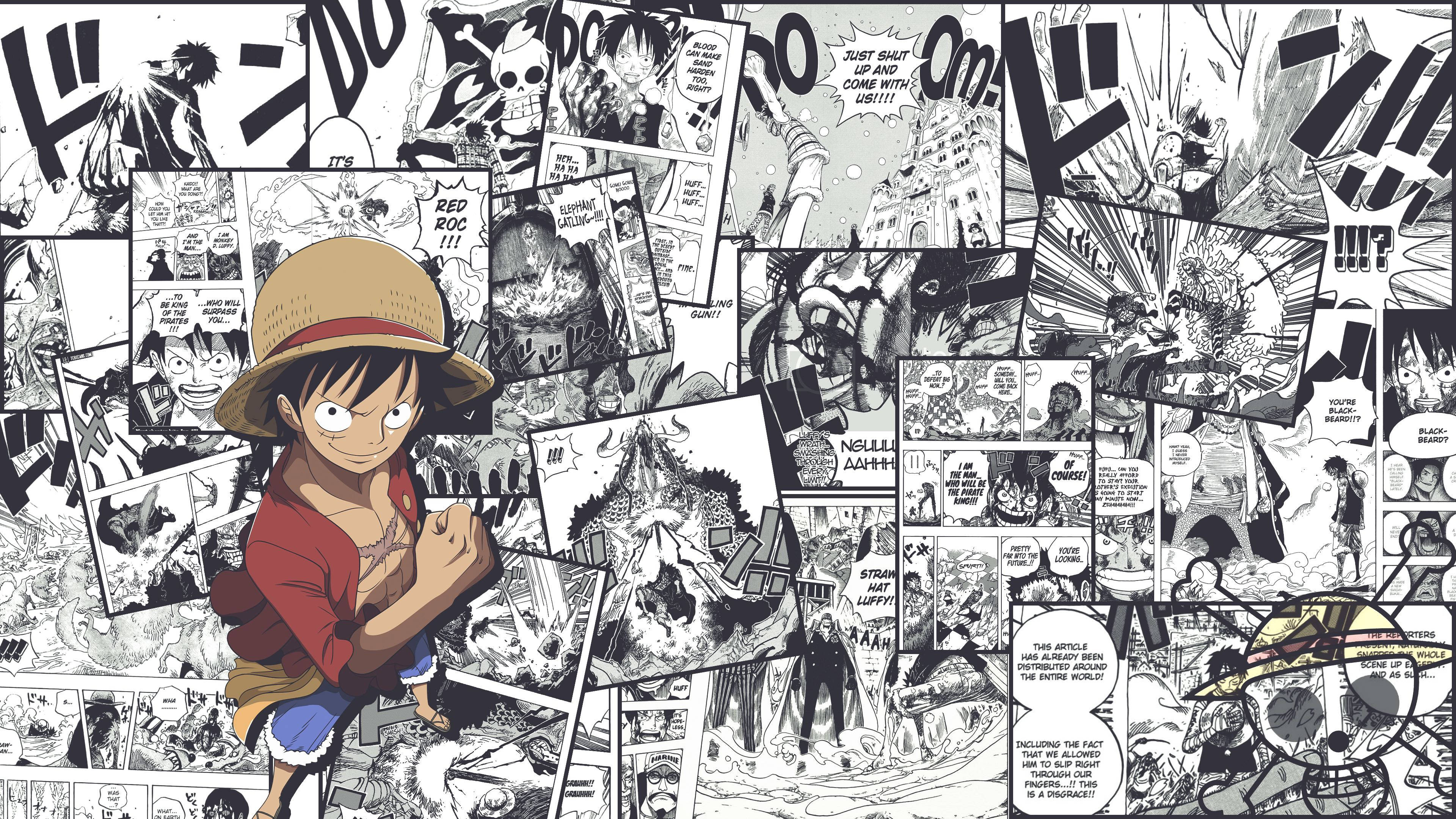 One Piece Desktop Manga Paneler Bakgrunner