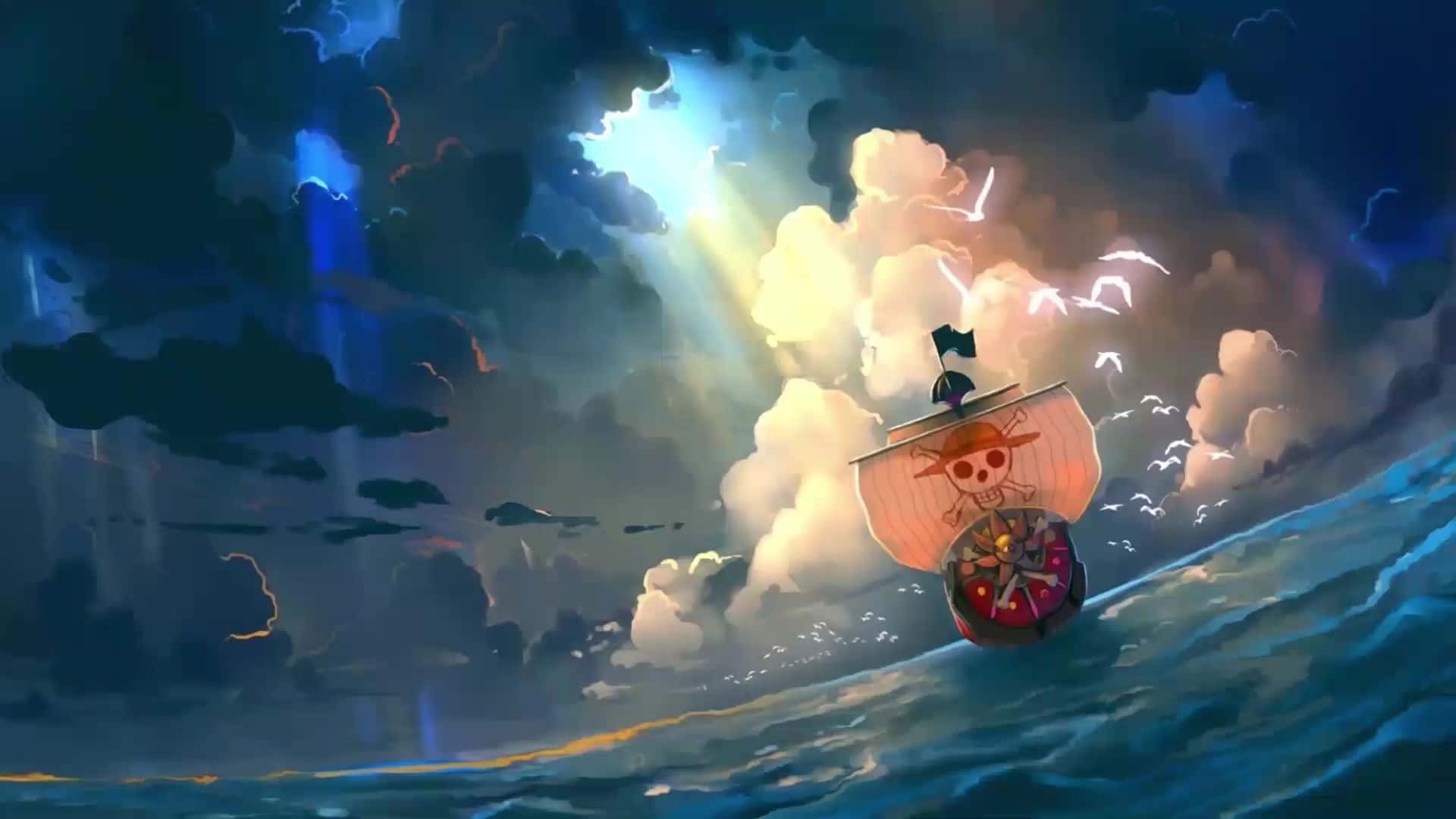 One Piece kult piratskip Bakgrunner