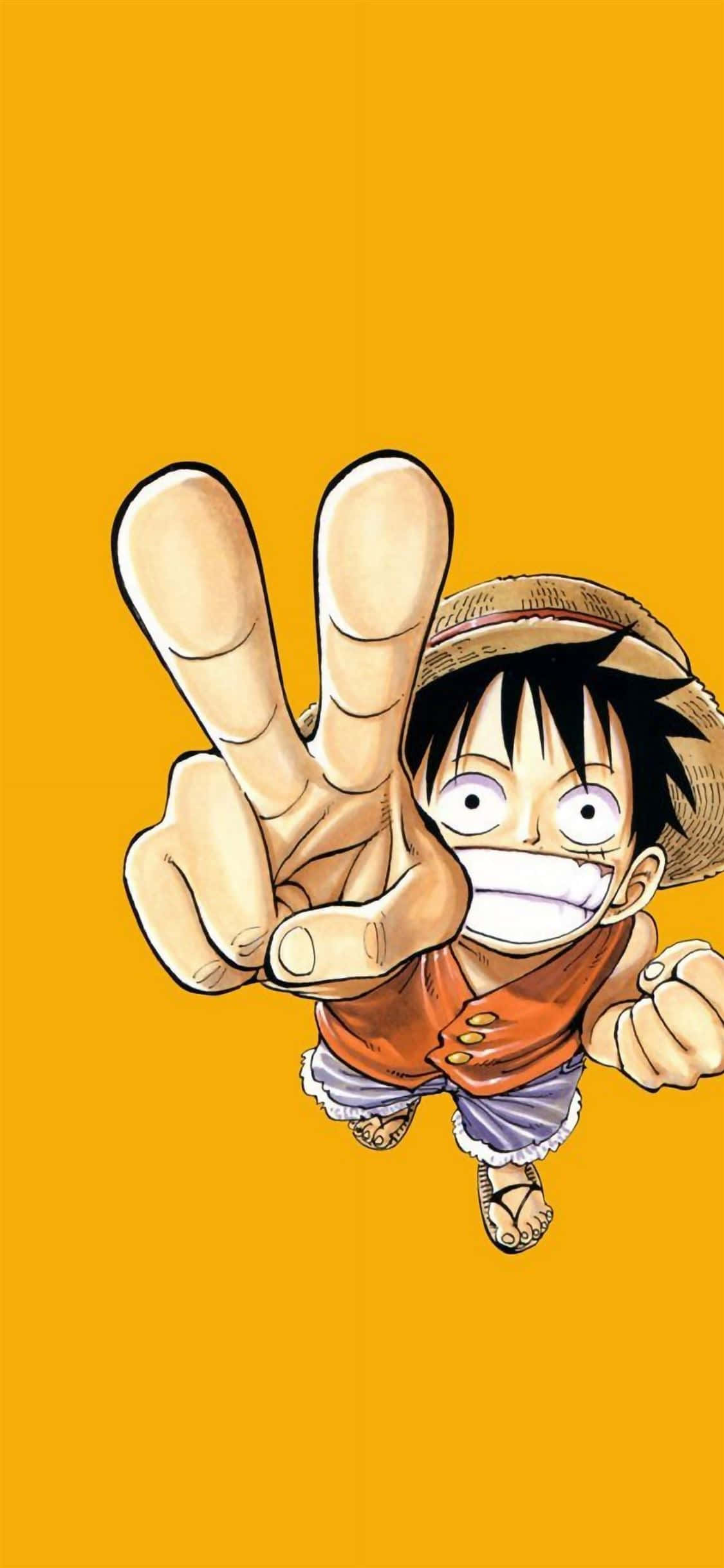 One Piece Luffy Fredstegn Bilde Bakgrunner