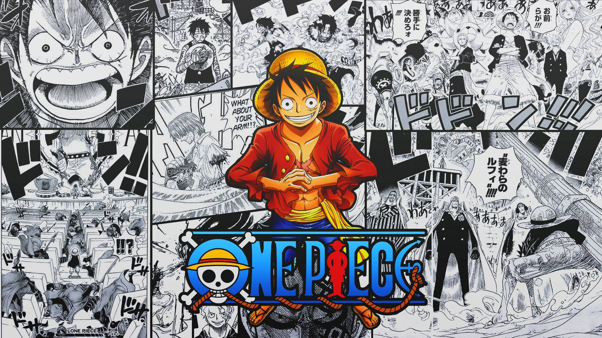 One Piece Luffy Mangapanel Bakgrunner
