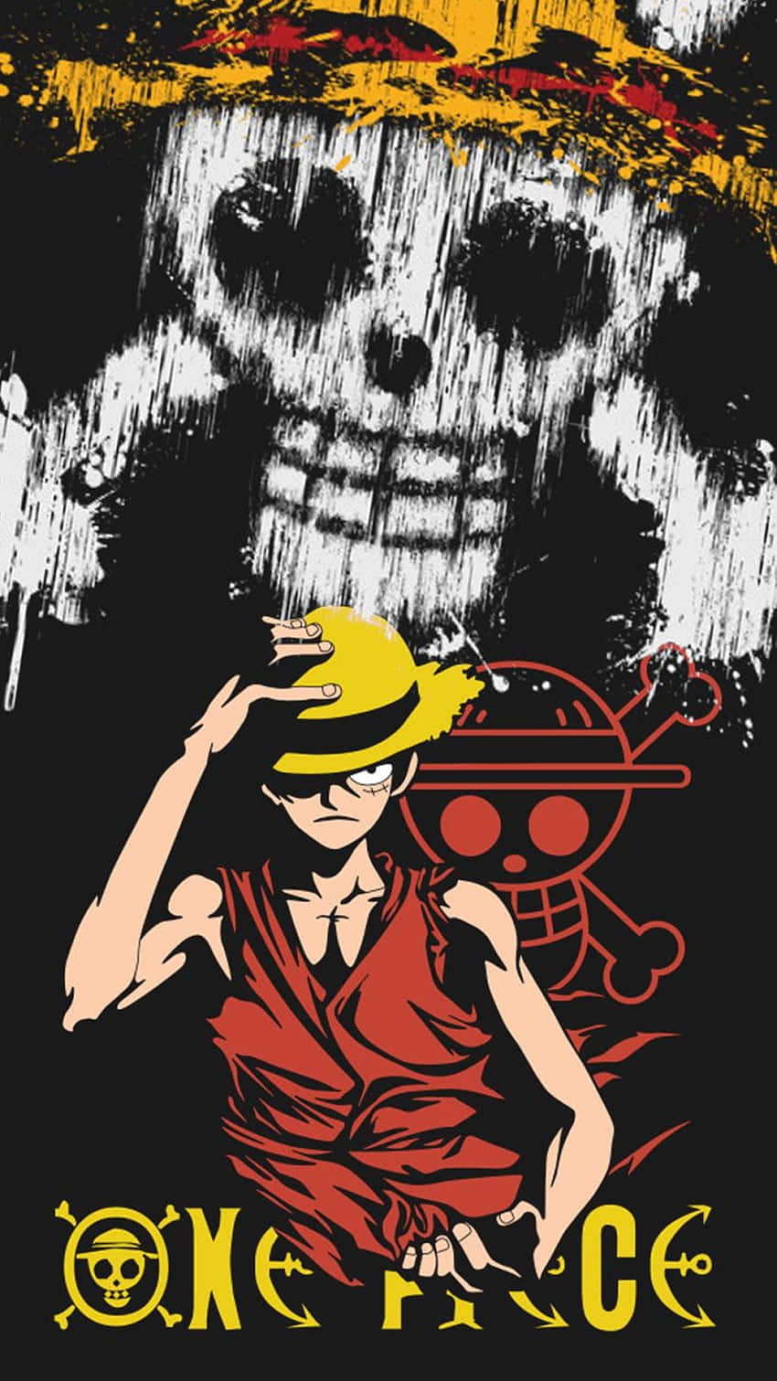 One Piece Luffy og pirathodeskalle-logo bilde Bakgrunner