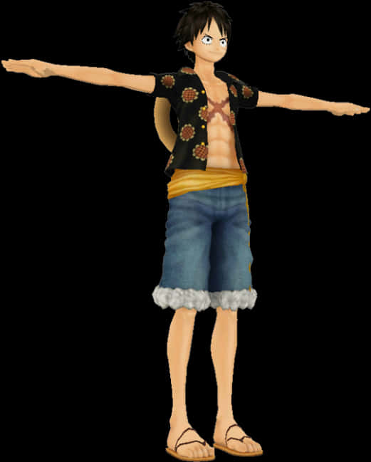 One Piece Luffy som strekker armene Bakgrunner