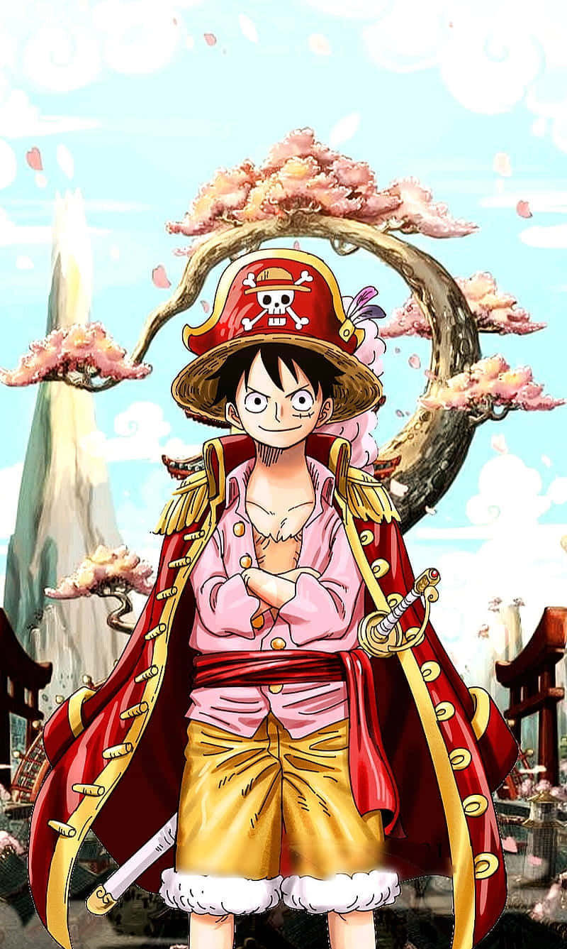 One Piece Luffy Piratkonge Bilde Bakgrunner