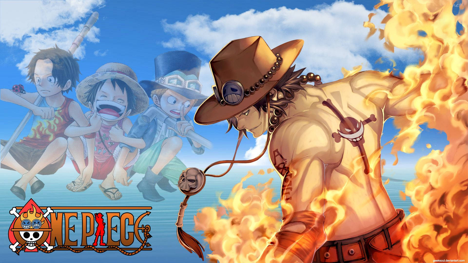 One Piece Portgas D. Ace-bakgrunn