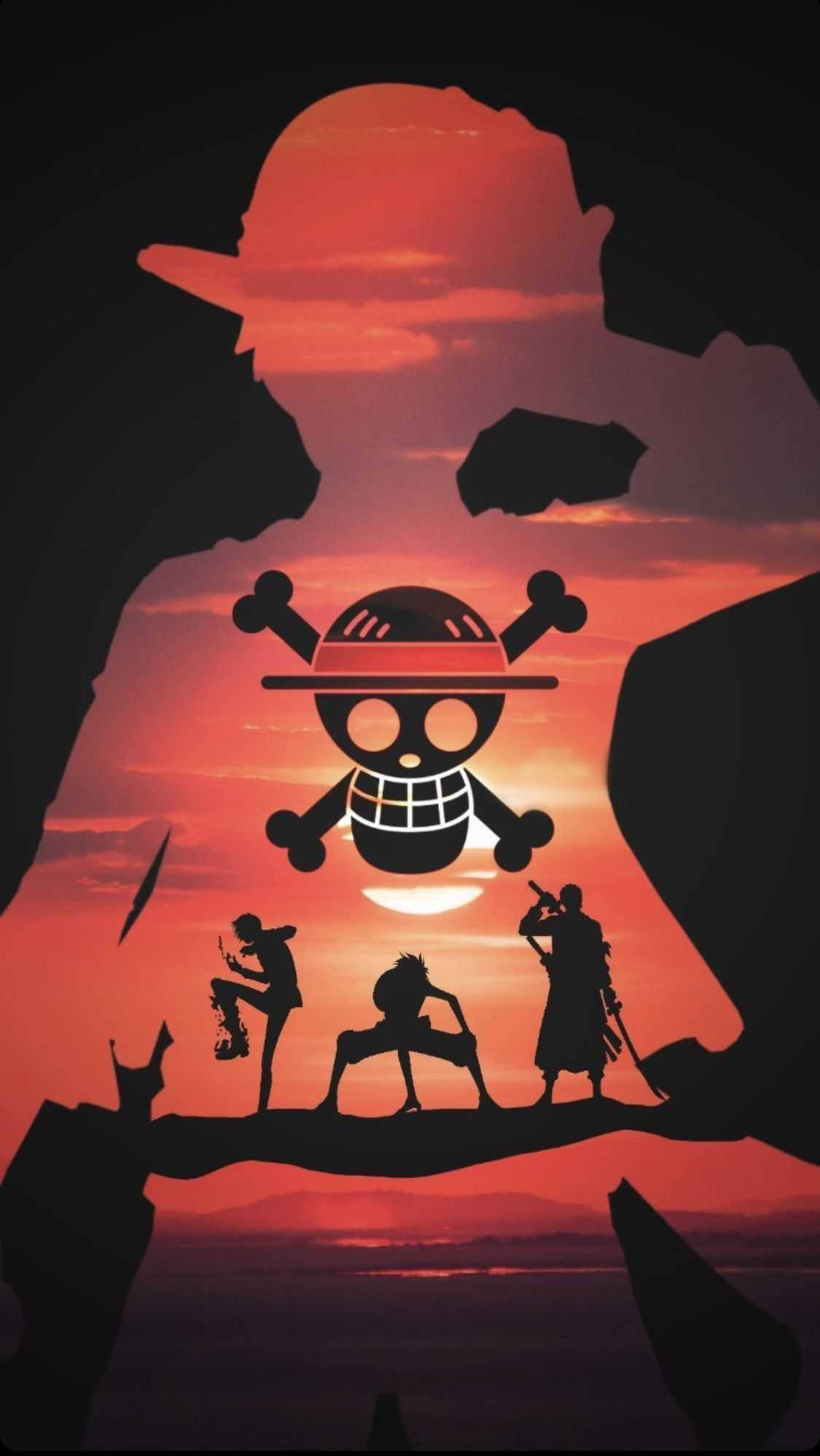 One Piece Silhuett iPhone Bakgrunner