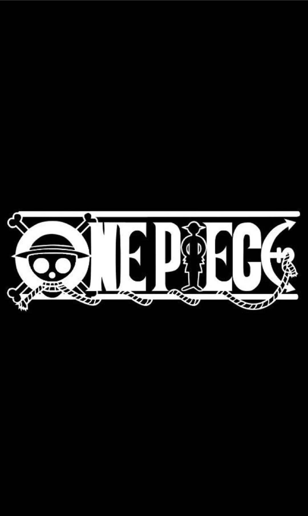 One Piece-telefonlogo på svart Bakgrunner