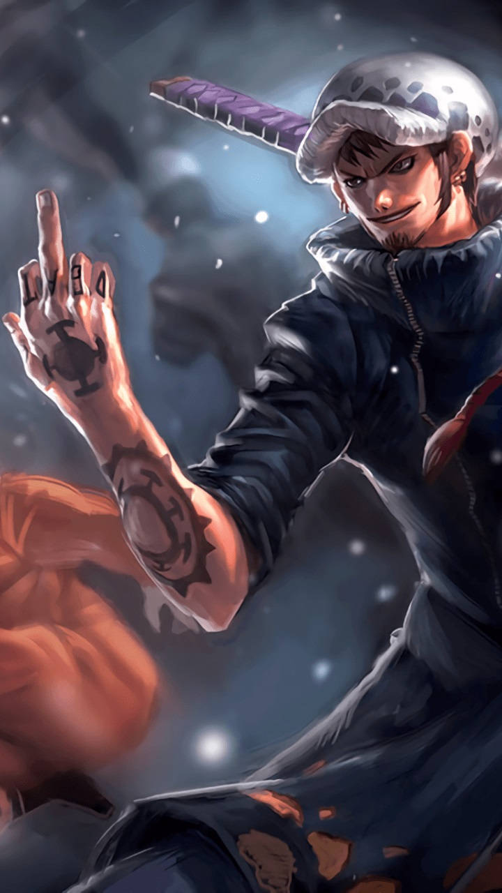 One Piece Telefon Law Midtfinger Bakgrunner