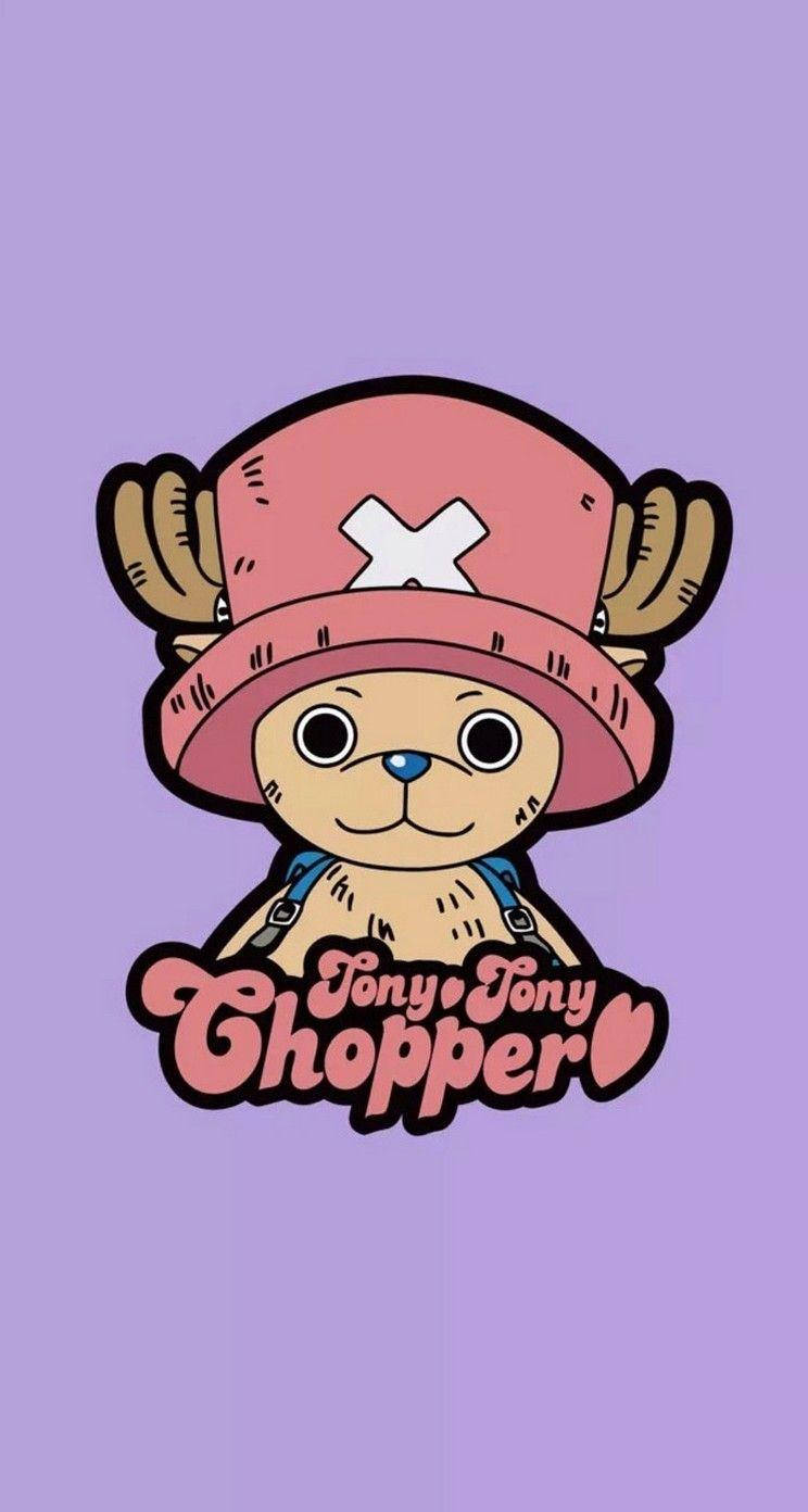 One Piece-telefon Chopper på lilla bakgrunn Bakgrunner