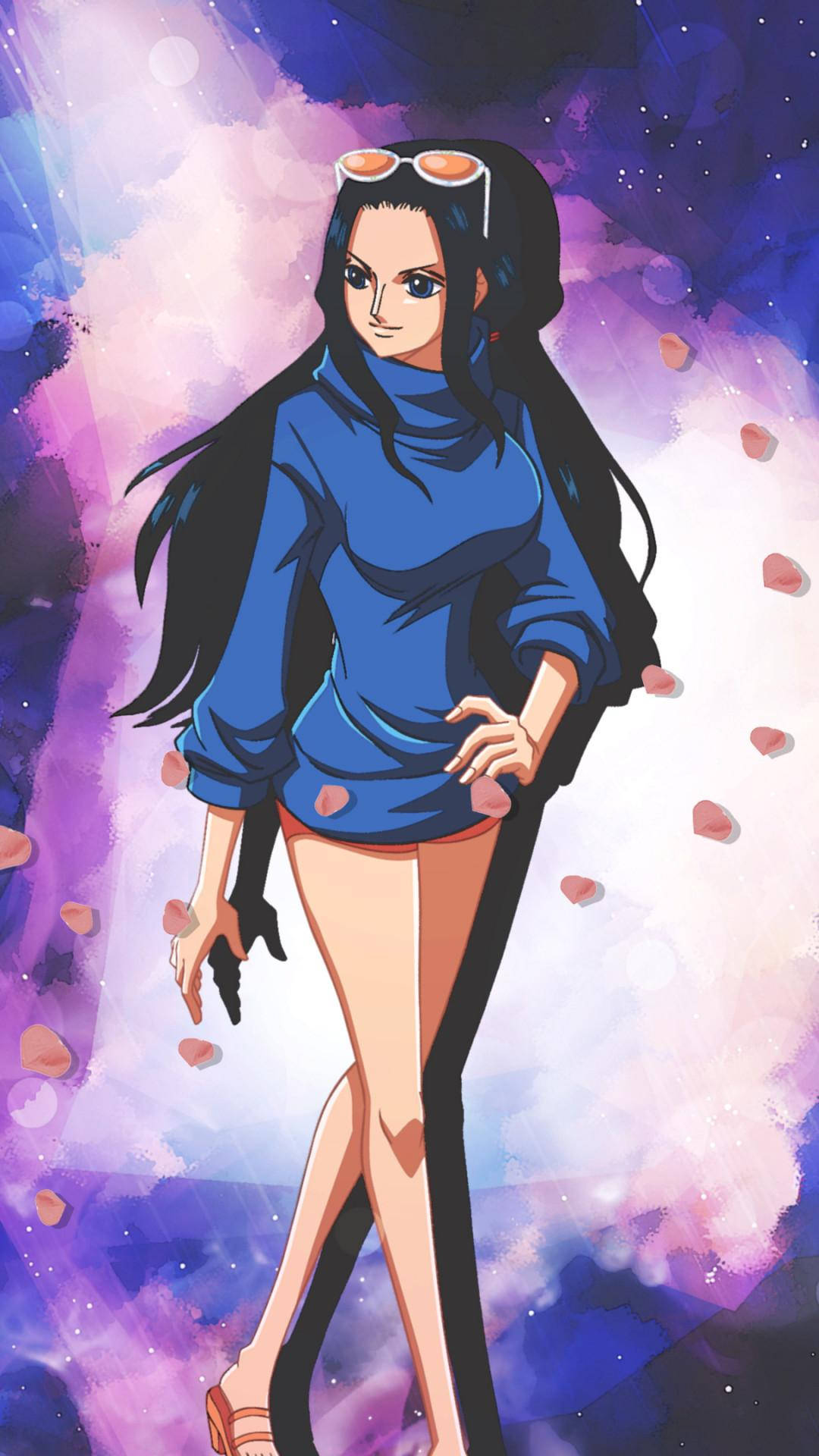 One Piece Telefon Boa i Blå Genser Bakgrunner