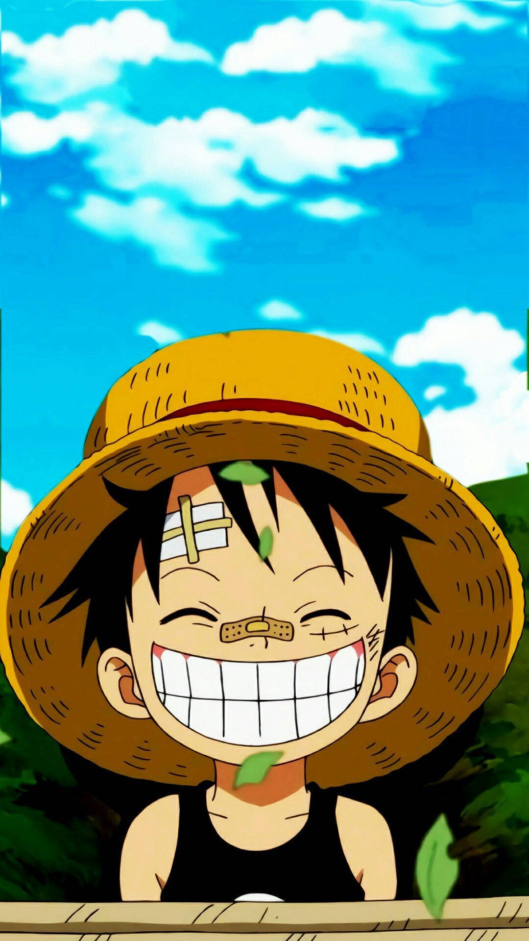 One Piece Telefon Ung Luffy Skadet Bakgrunner