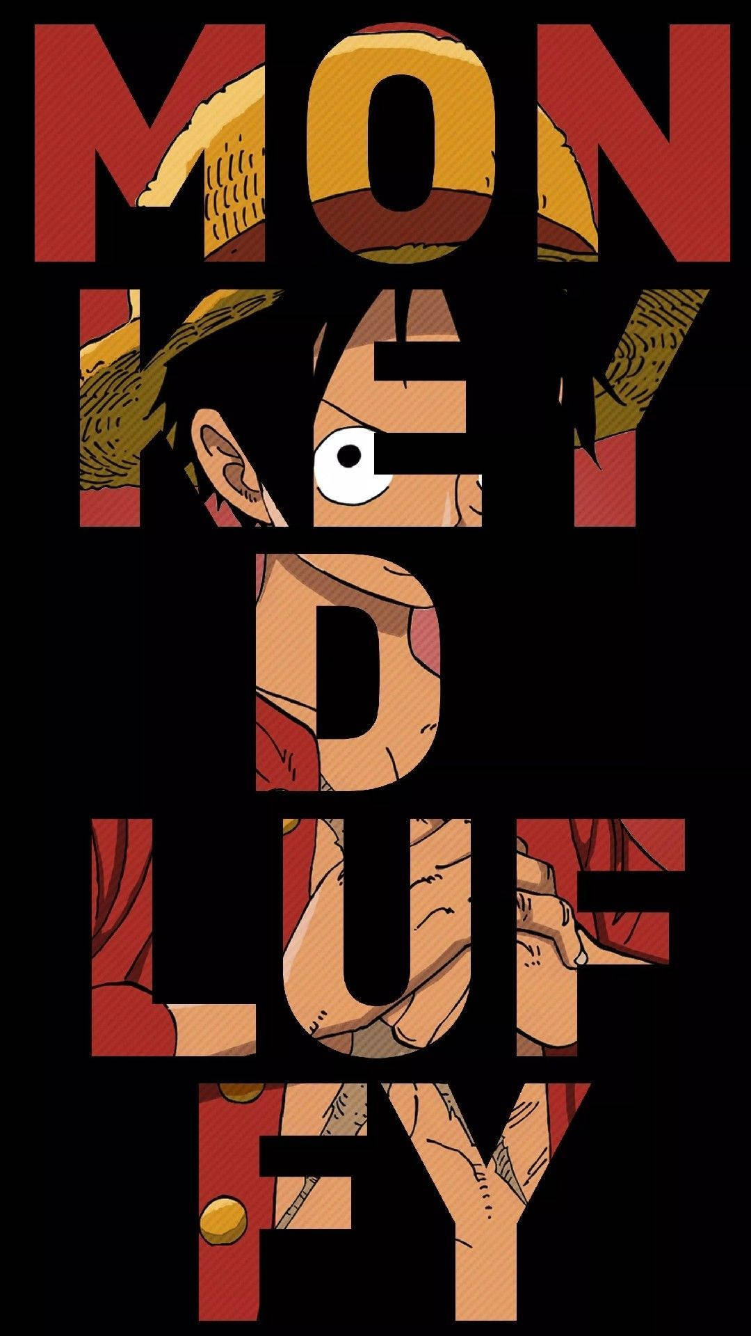One Piece Telefon Luffy Tekstkunst Bakgrunner
