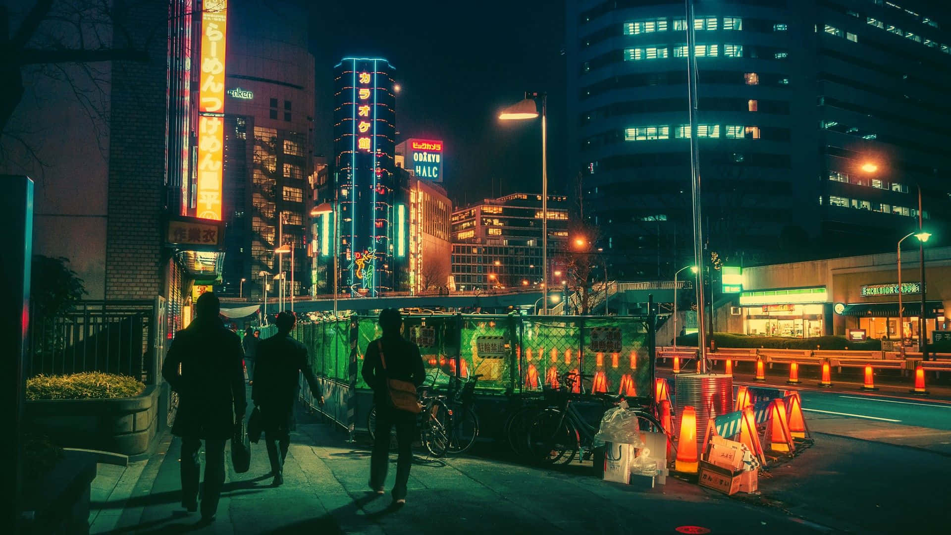 Oppdag den urbane oasen Neon City Bakgrunner