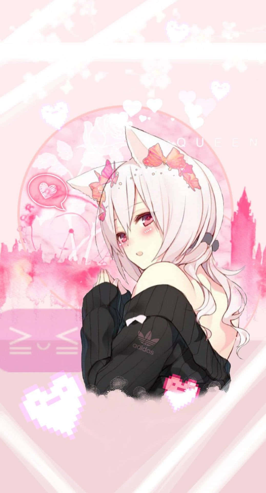 Opplev den vakre verdenen av rosa anime Bakgrunner