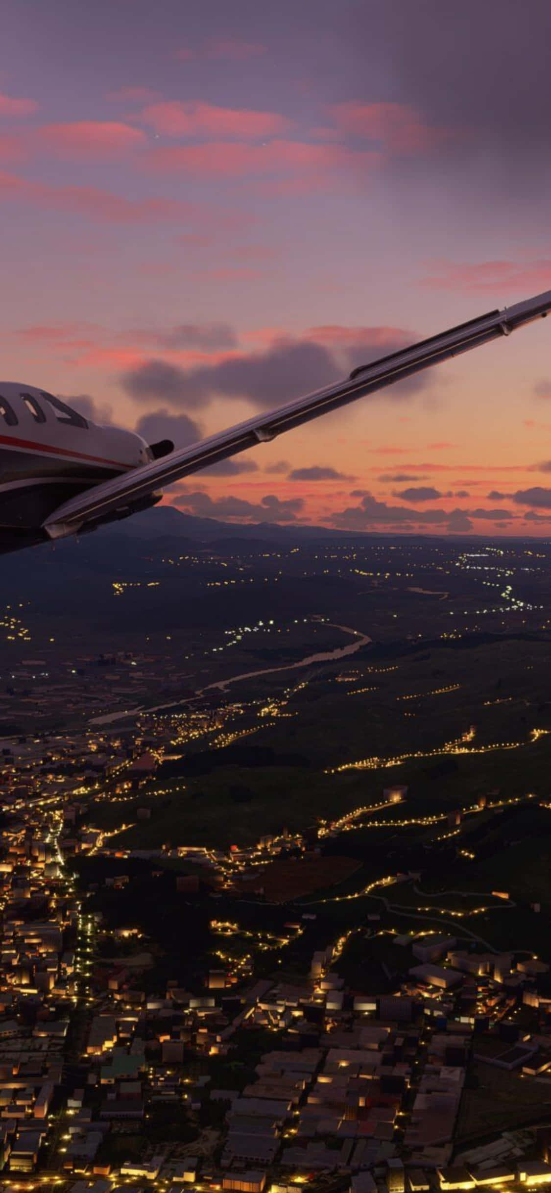 Opplev spenningen ved flyging med Microsoft Flight Simulator på den kraftige iPhone XS Bakgrunner