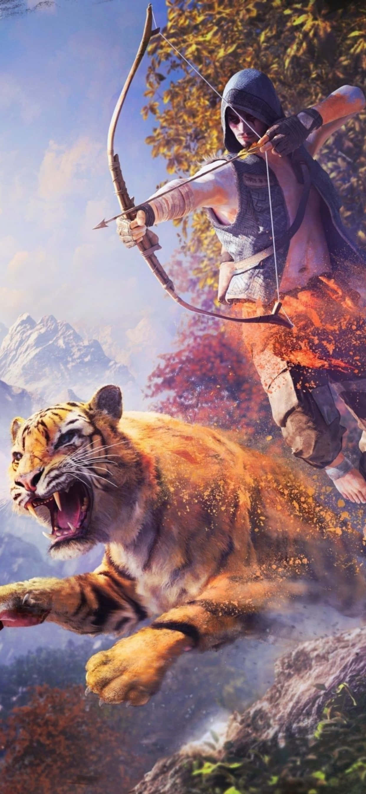 Opplev vakre landskap og fengslende utsikter mens du utforsker og spiller Far Cry 4 på iPhone Xs Max. Bakgrunner