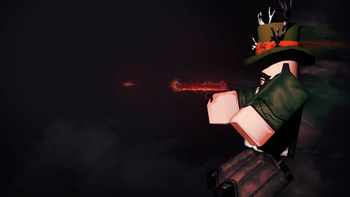 Flott bakgrunnsbilde av cowboyavatar-design i Roblox online-spill.