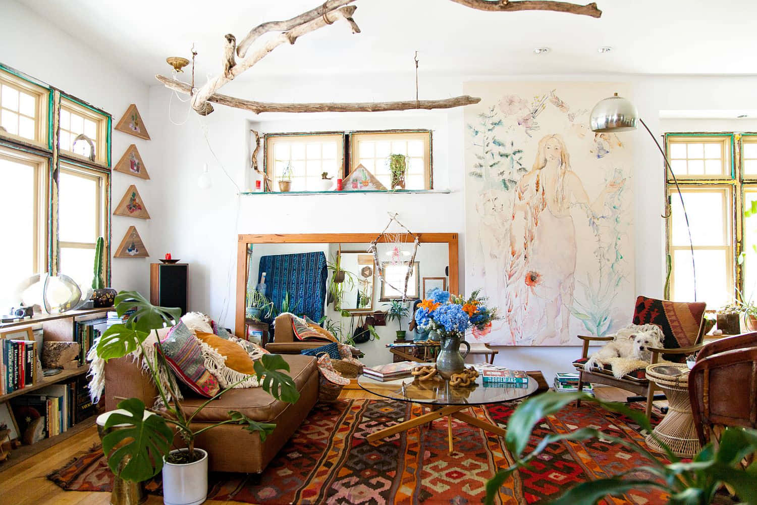 Oppnå din boho chic-estetikk med denne livlige fotoveggen. Bakgrunner