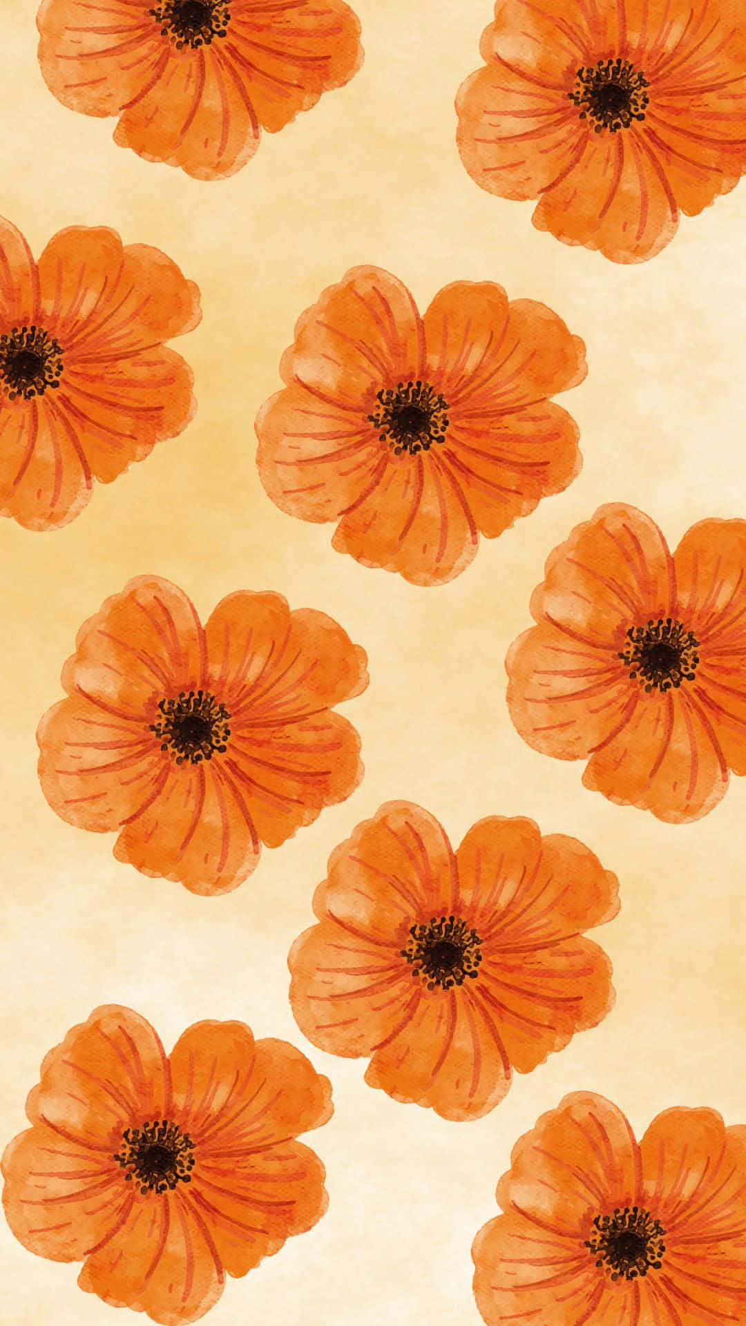 Oransje blomster estetisk VSCO-mønsterbakgrunn Bakgrunner