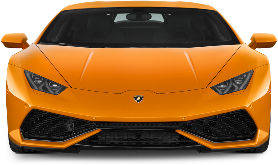 Oransje Lamborghini Huracan forfra Bakgrunner