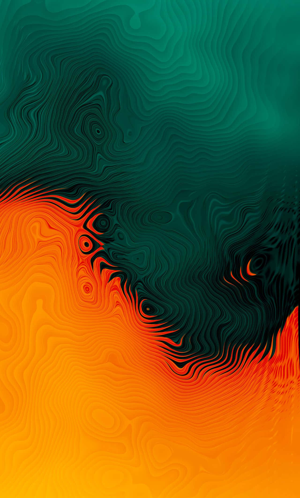 Oransje og turkis i uklart design Bakgrunner