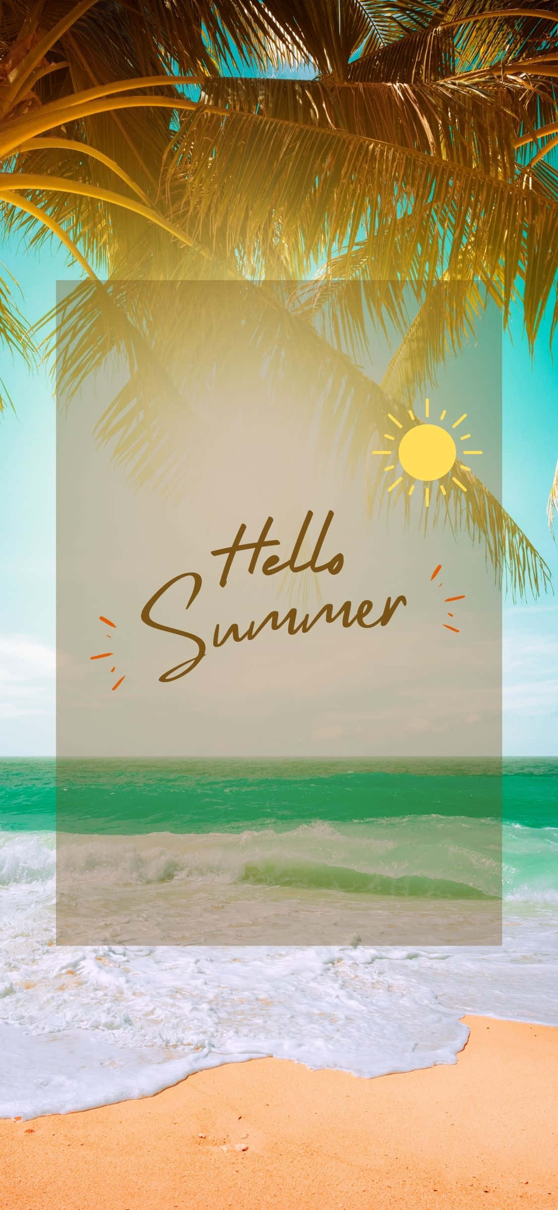 Palmetre over stranden iPhone X sommerbakgrunn Bakgrunner