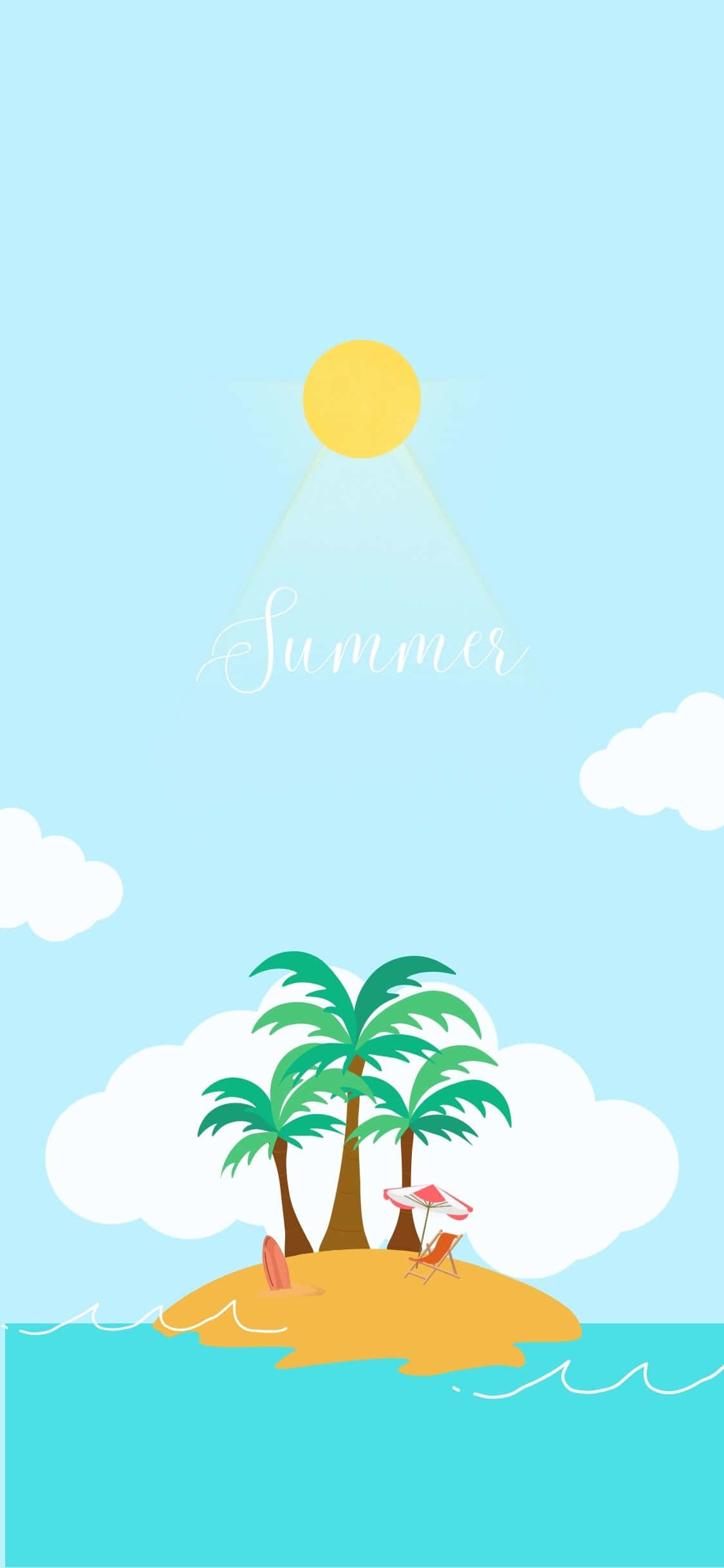 Palmetrær over øy iPhone X sommerbakgrunn Bakgrunner