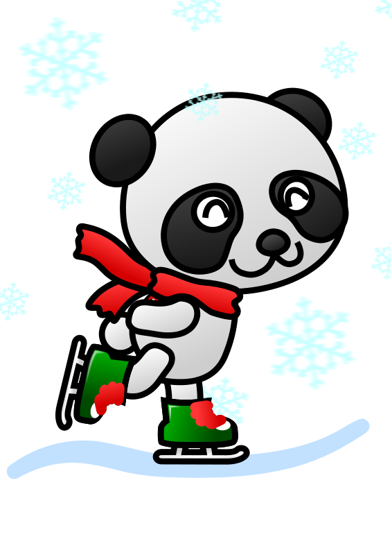 Panda skøyter i vinterland Bakgrunner