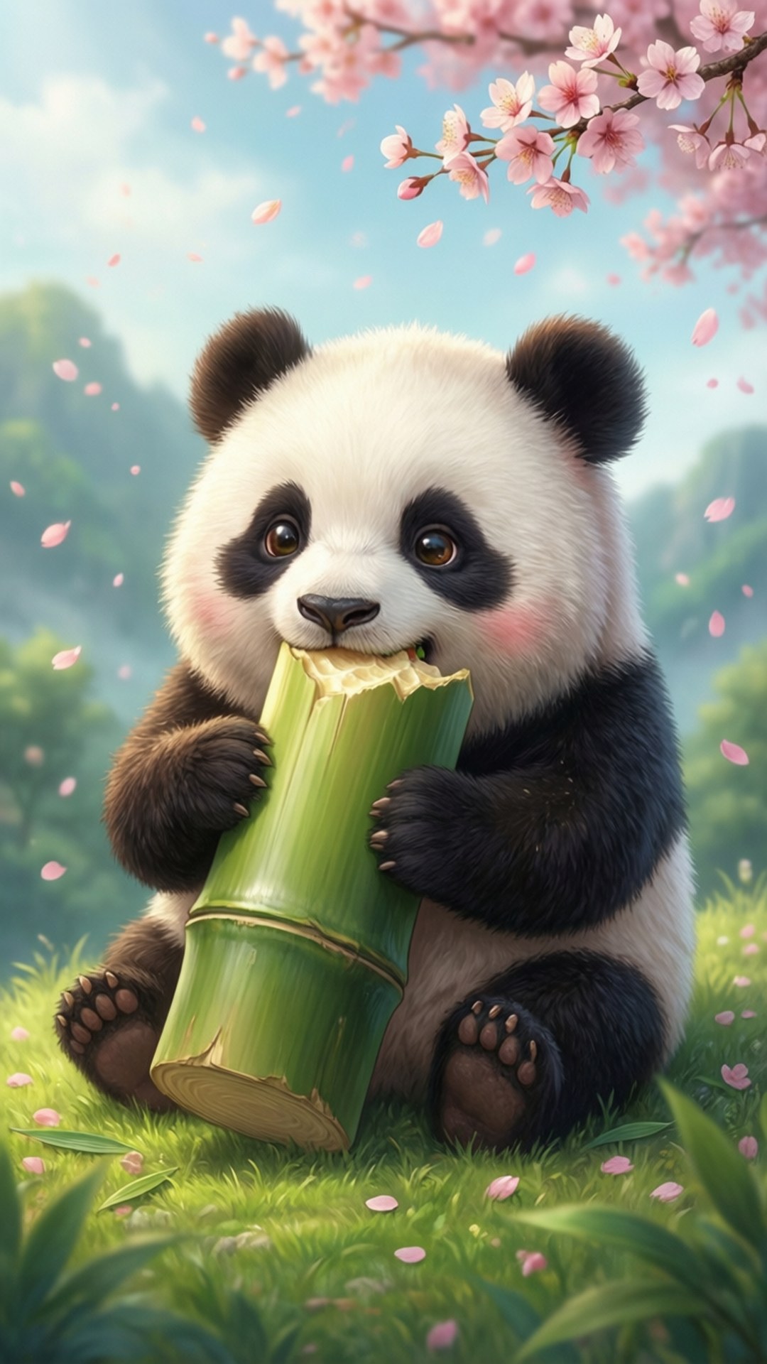 Panda som spiser bambus Bakgrunner