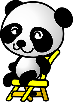 Panda som tenker på stol grafikk Bakgrunner