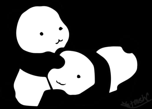 Pandavenner Svart og Hvitt Bakgrunner