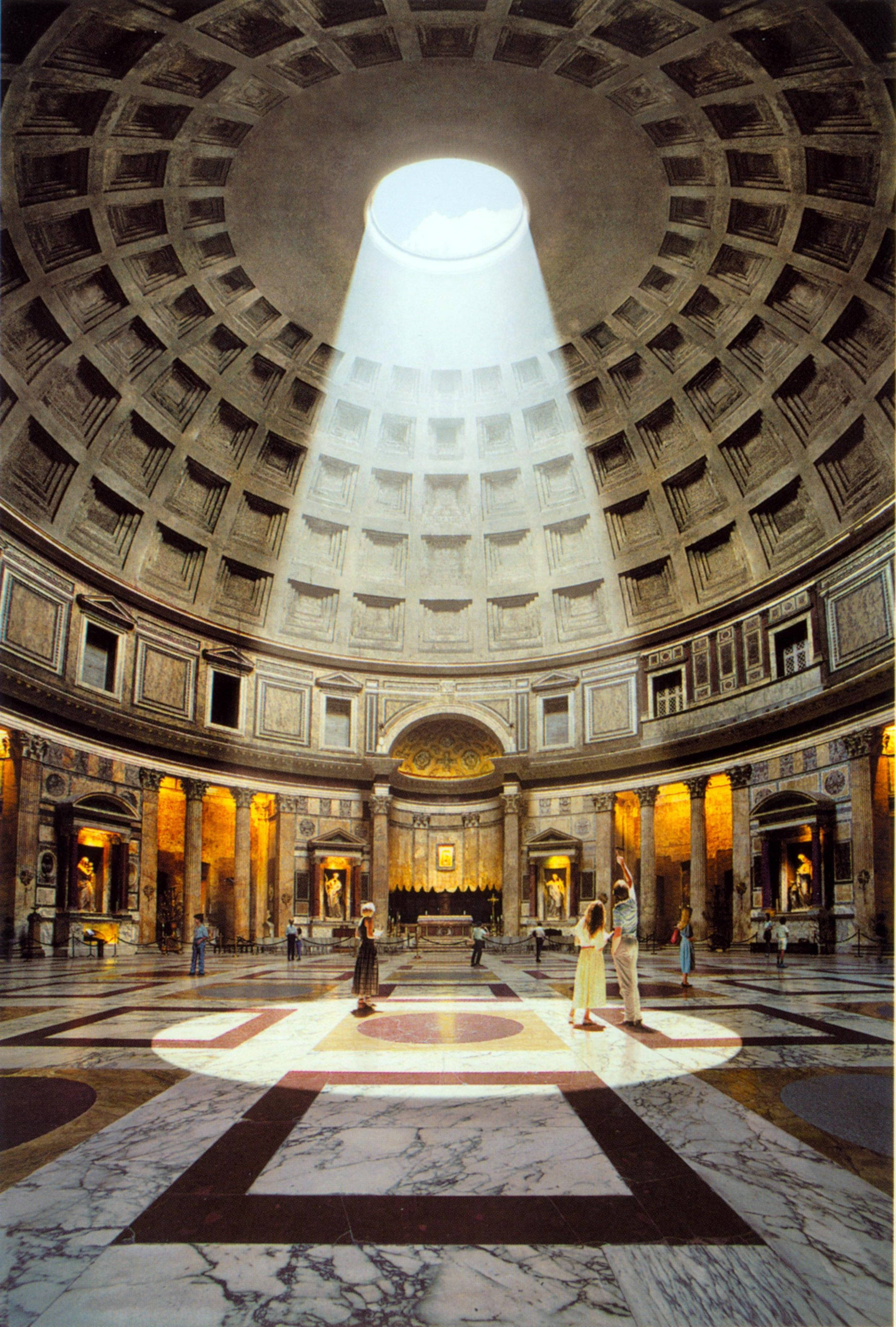 Pantheon sollys rett ned Bakgrunner