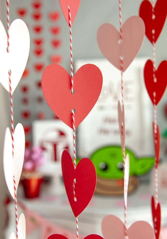 Papirhjerter Valentinsdag dekorasjonsbilder Bakgrunner