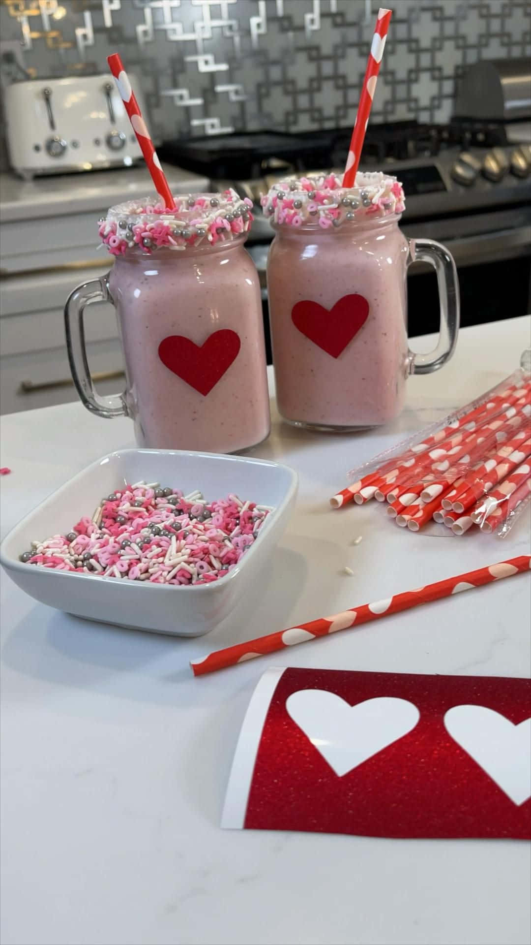 Par med hjerte-smoothies Valentinsdag bilder Bakgrunner