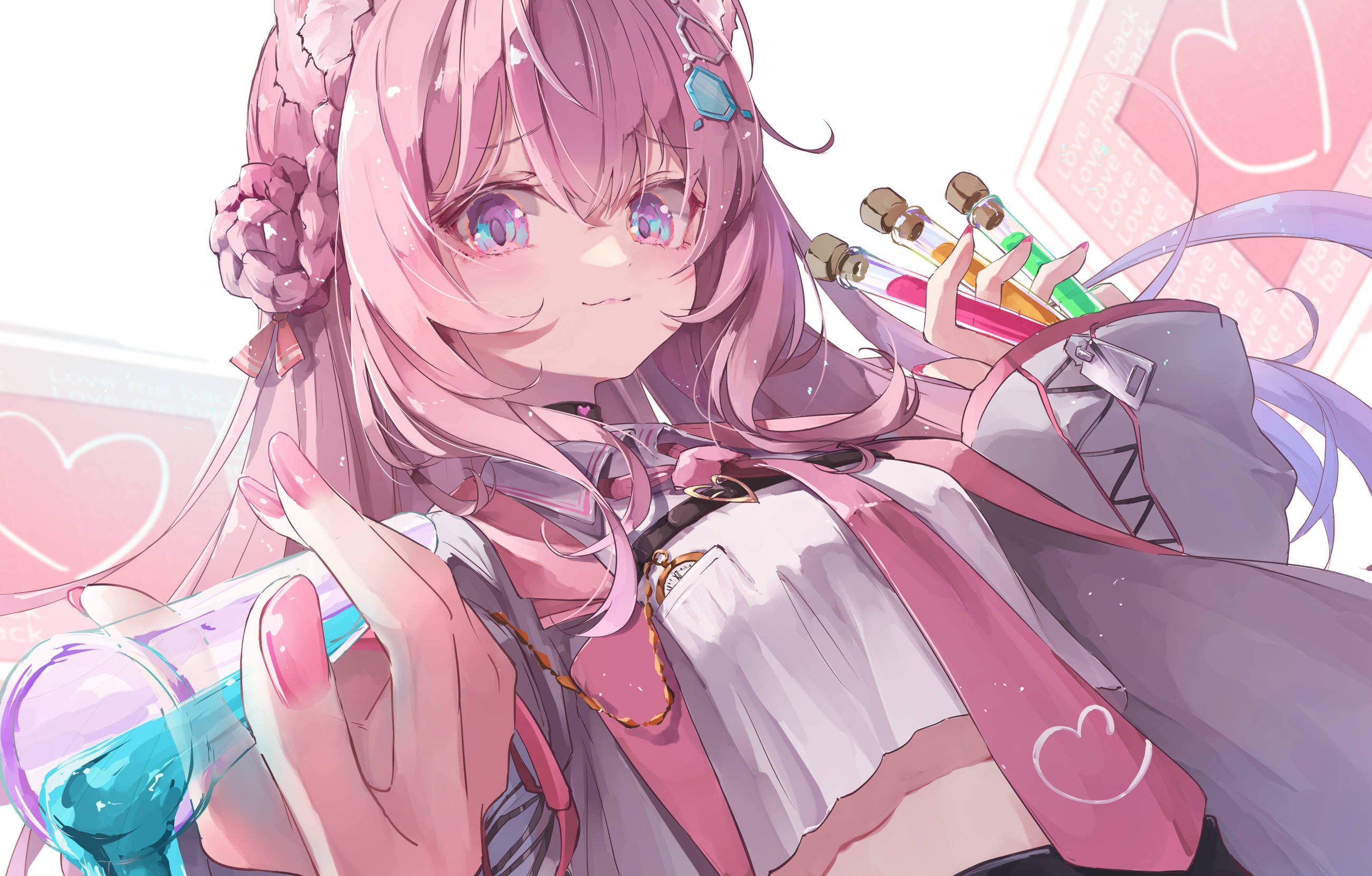 Pastel Rosa Hakui Koyori Hololive Bakgrunner
