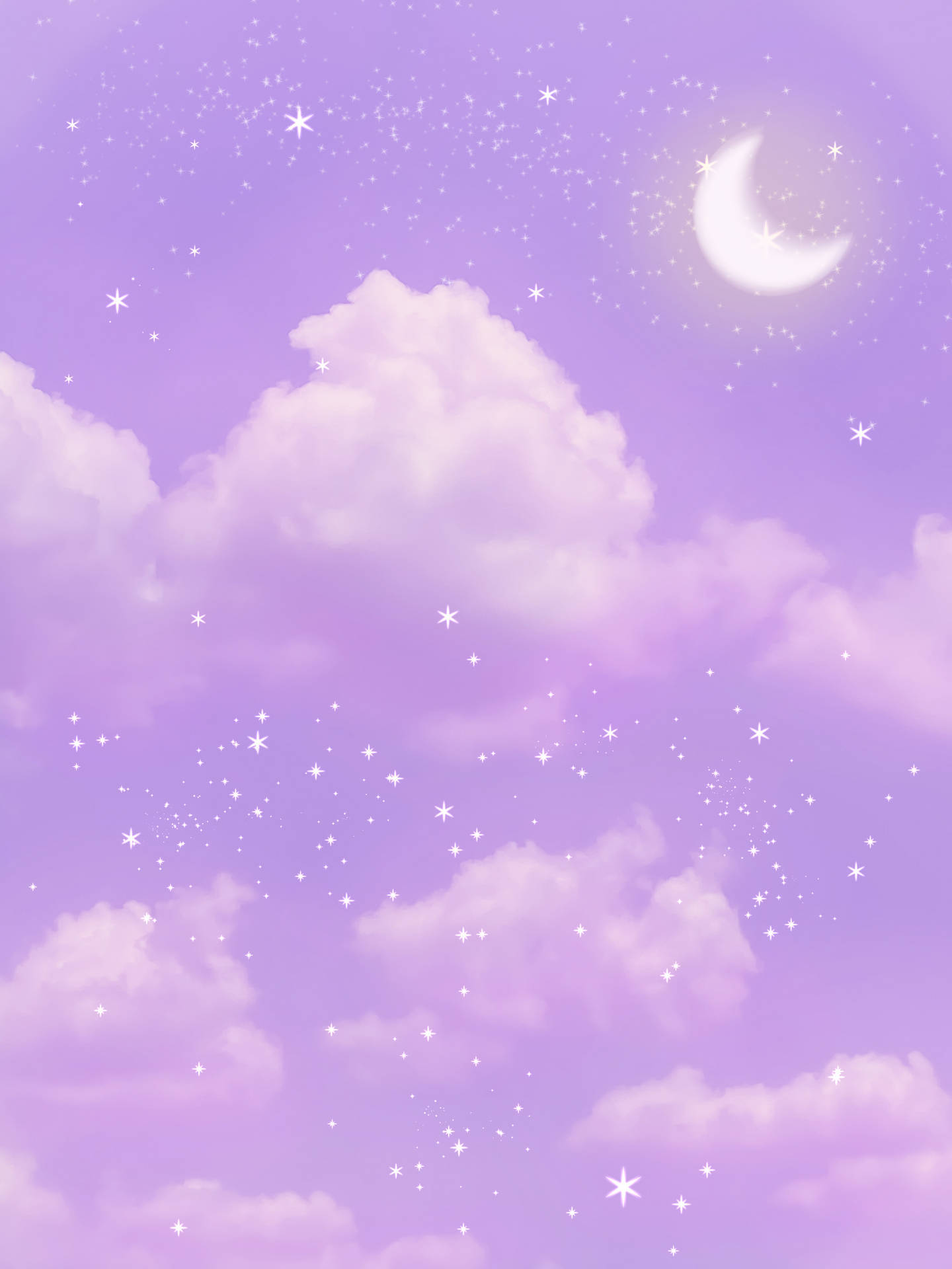 Pastell iPad fiolett himmel med stjerner Bakgrunner