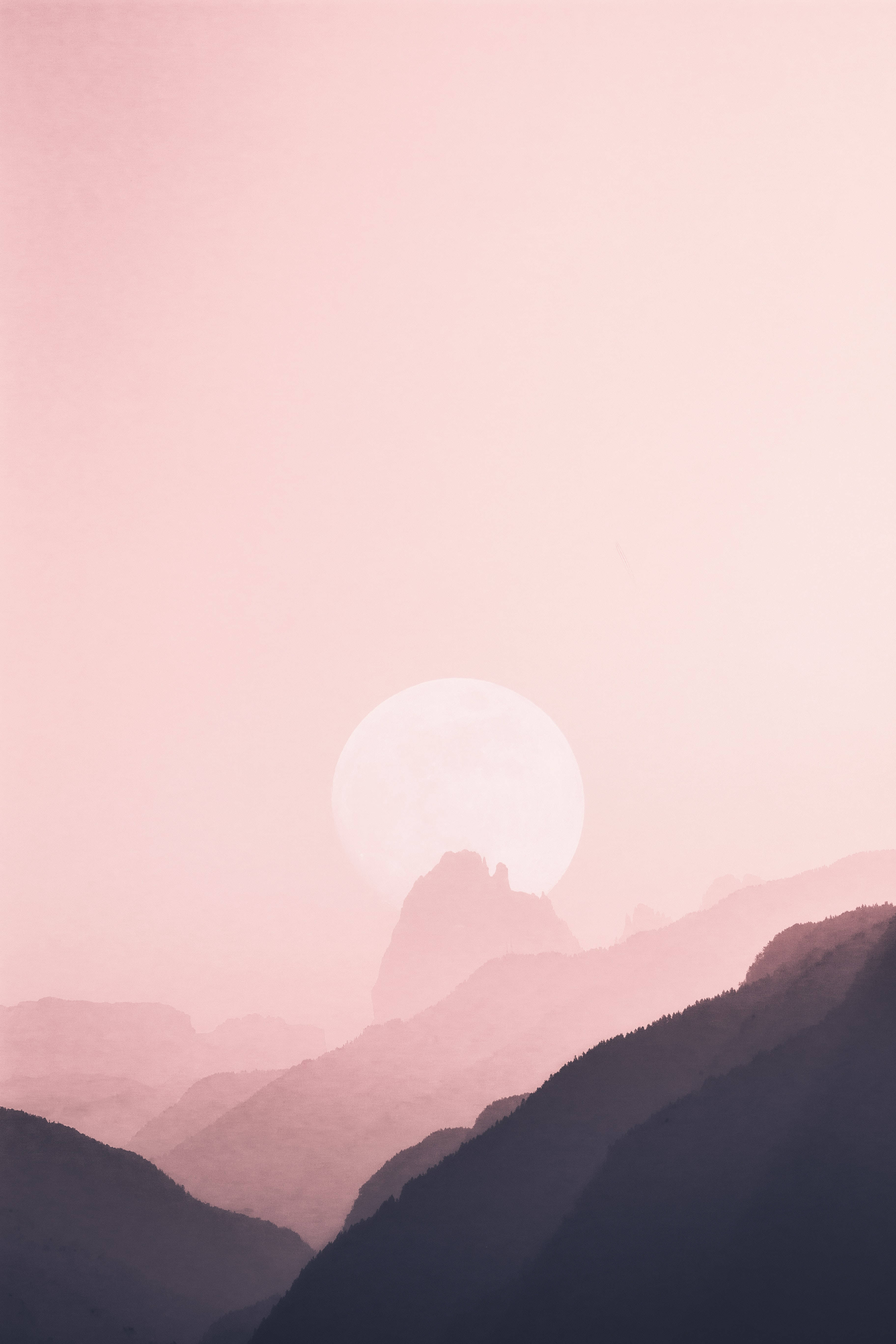 Pastell iPhone rosa måne Bakgrunner