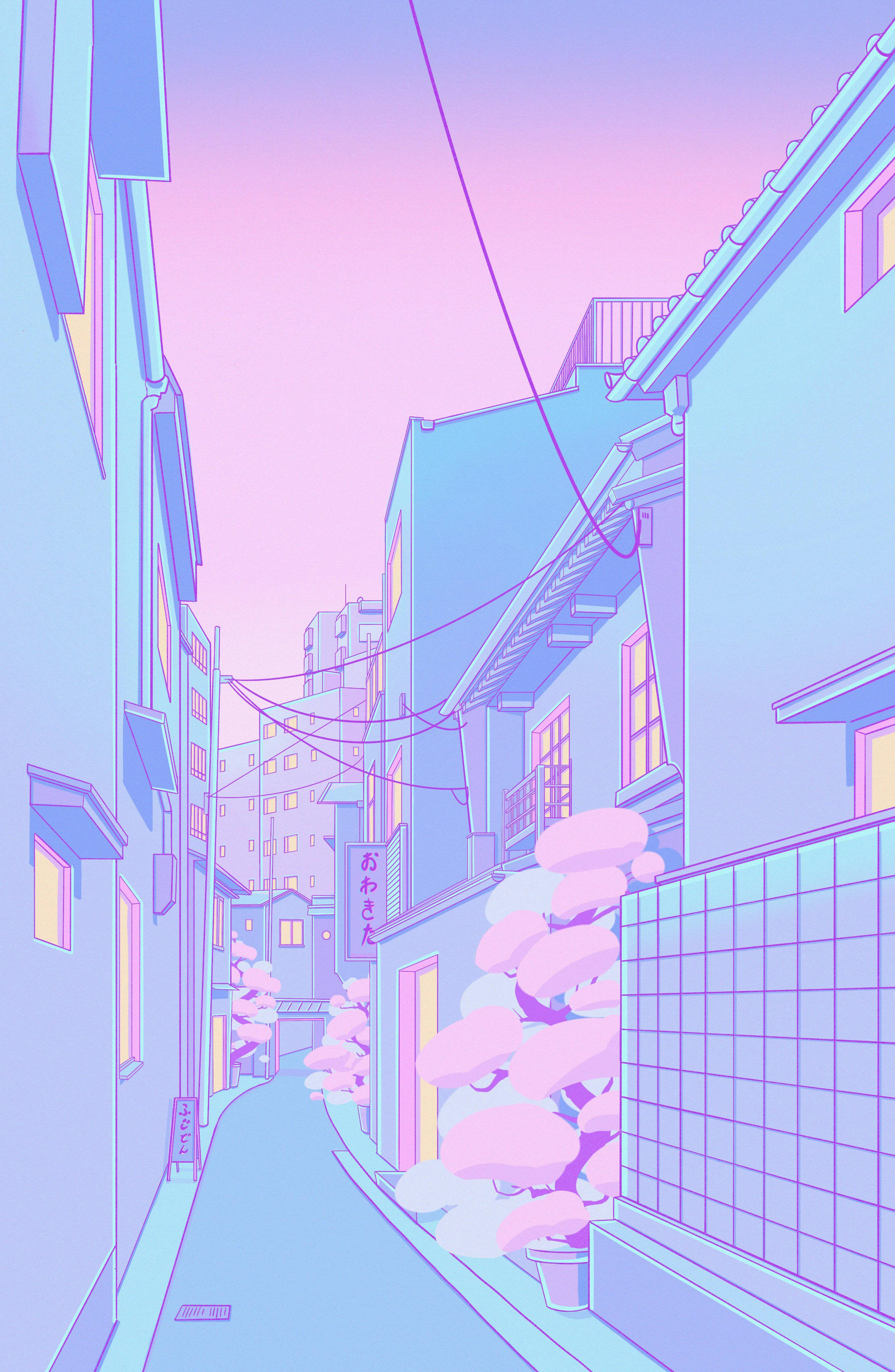 Pastell Japansk Estetisk Tom Smug Bakgrunner