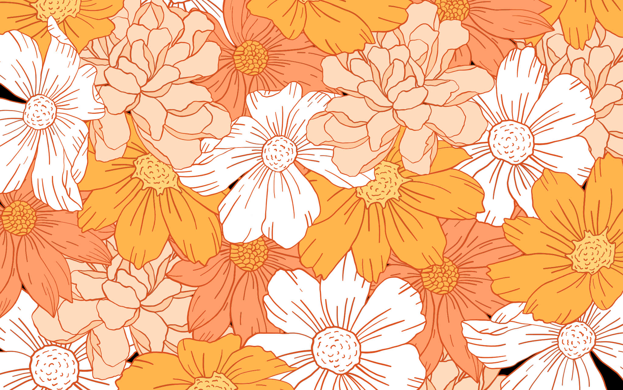 Pastell oransje blomst estetikk Bakgrunner