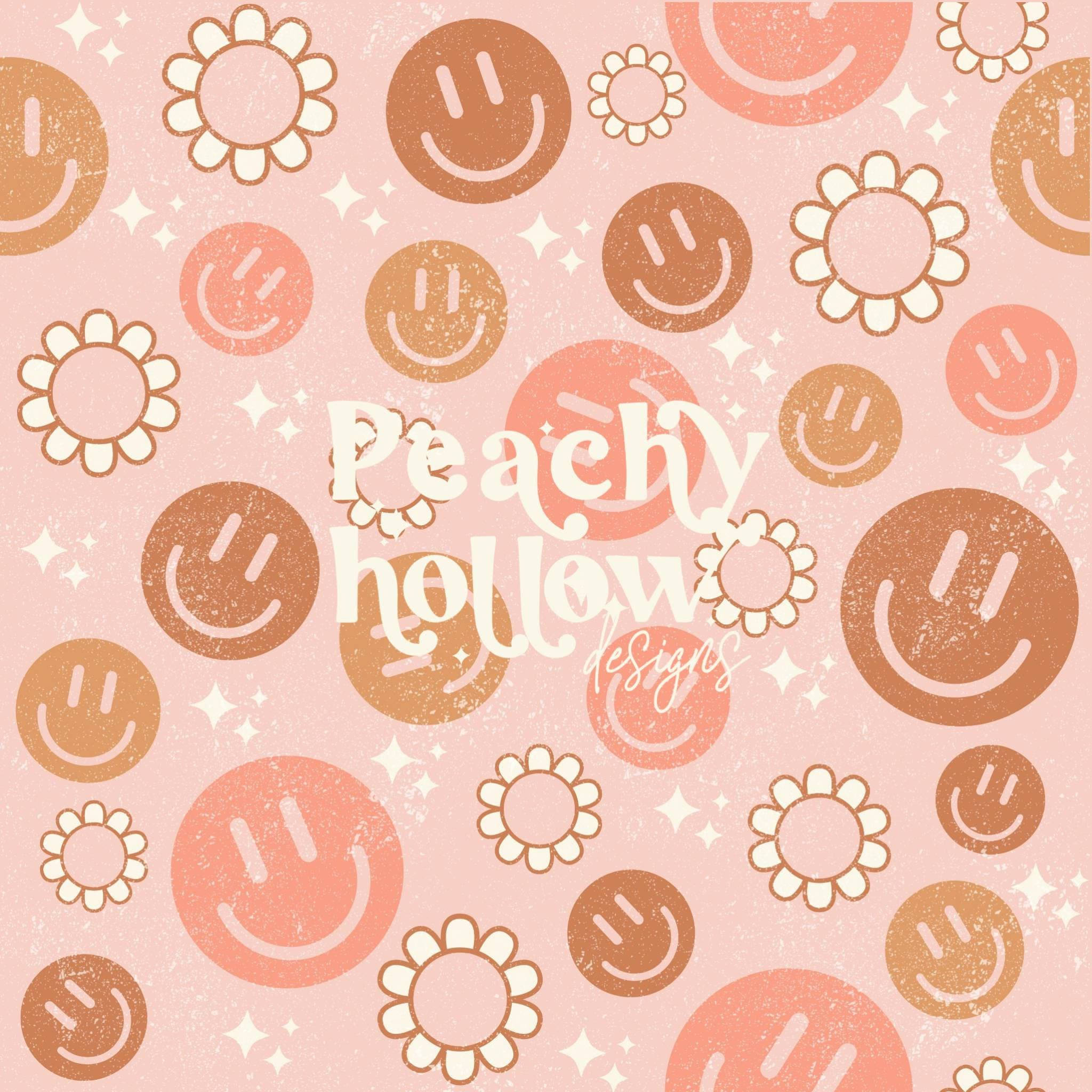 Pastellfarget Peachy Hollow Preppy PFP Bakgrunner