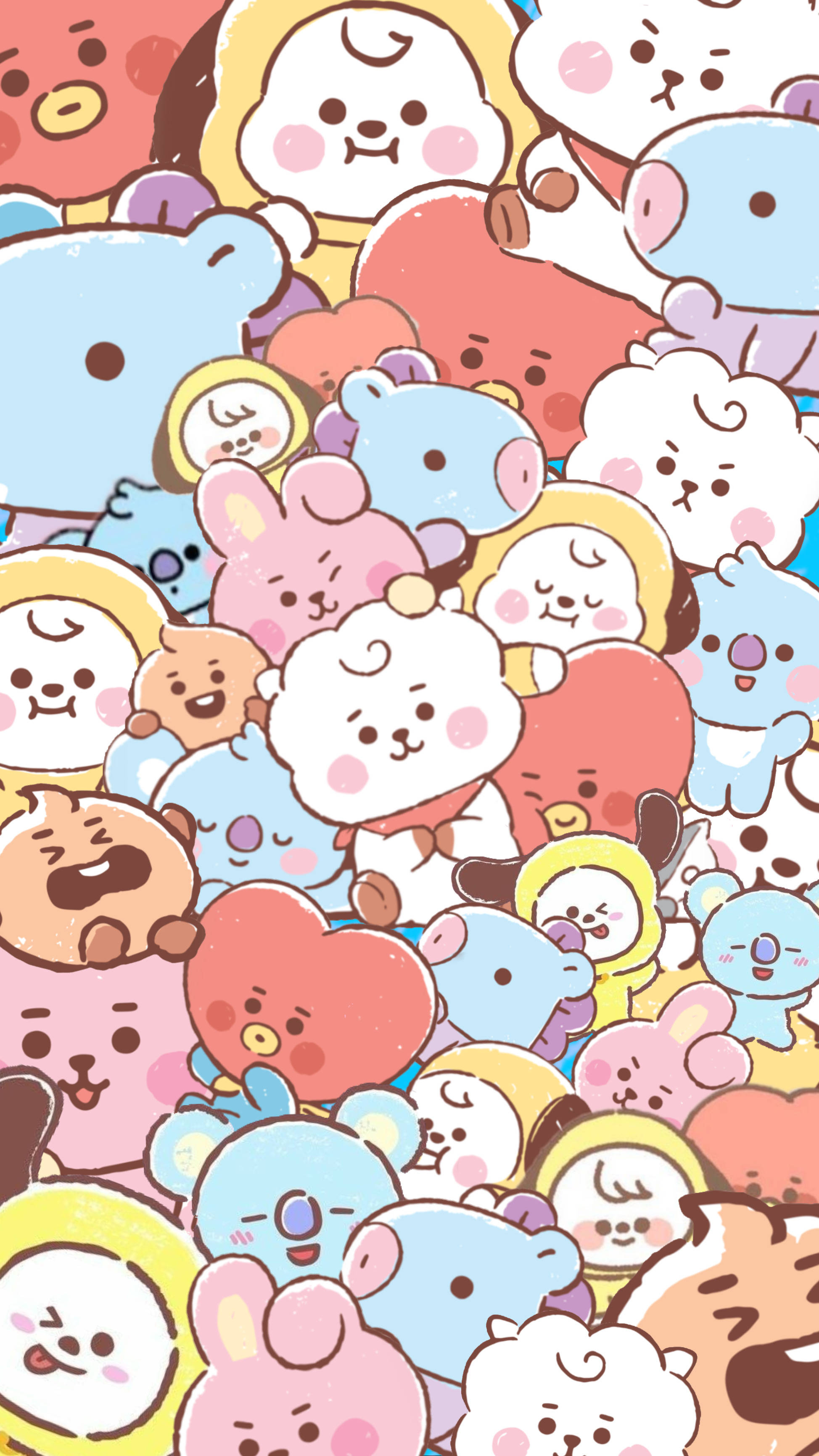 Pastellilla Cooky og BT21-venner Bakgrunner