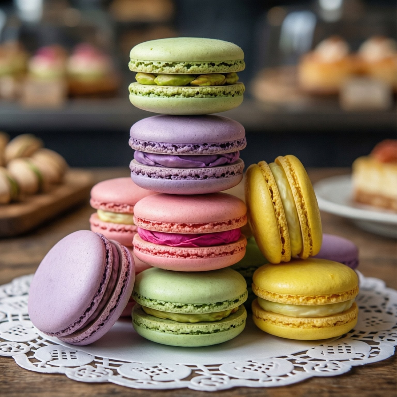 Pastellmakronstårn Bakgrunner