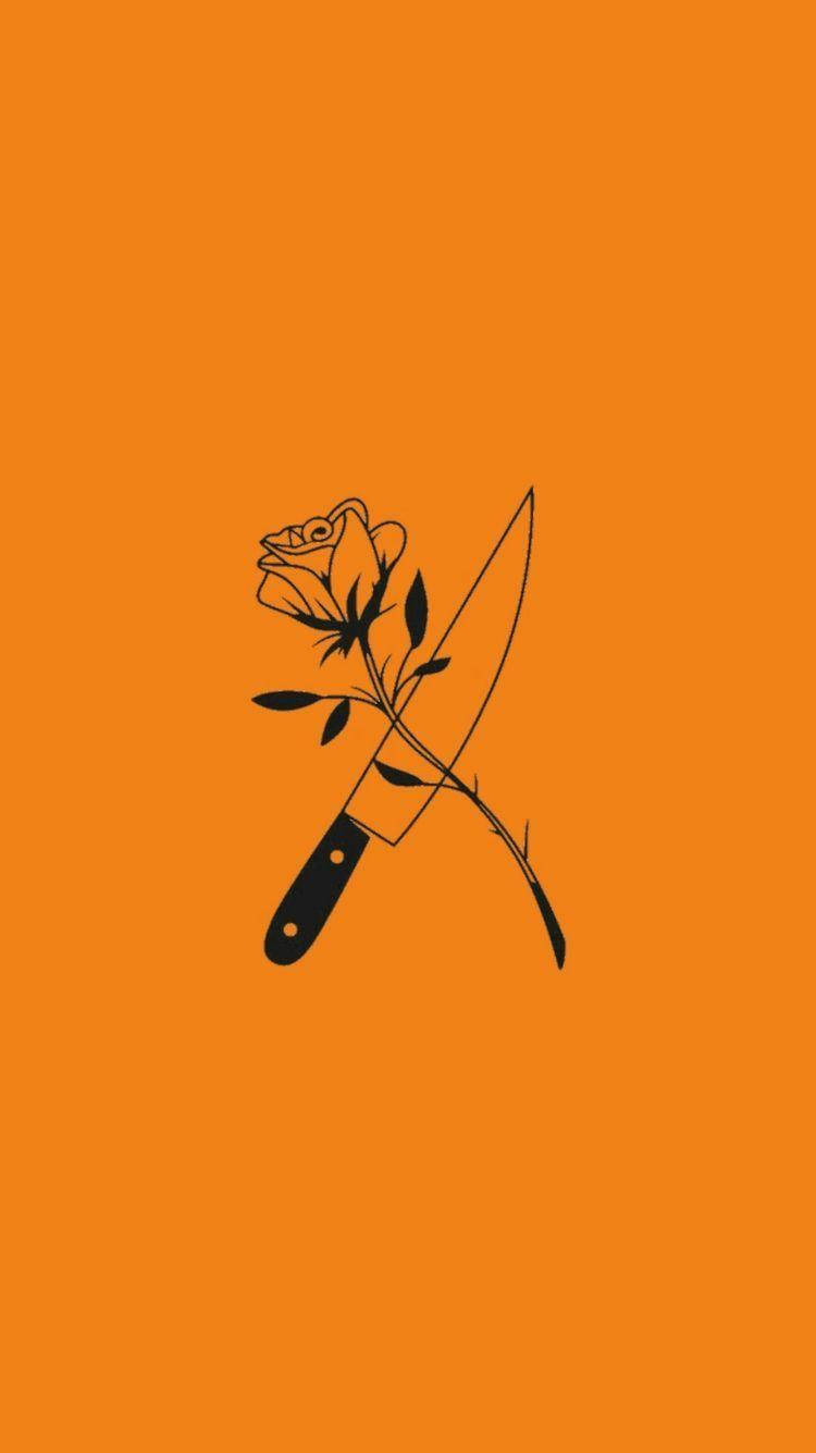Pastellorange Estetisk Minimalistisk Blomst Bakgrunner