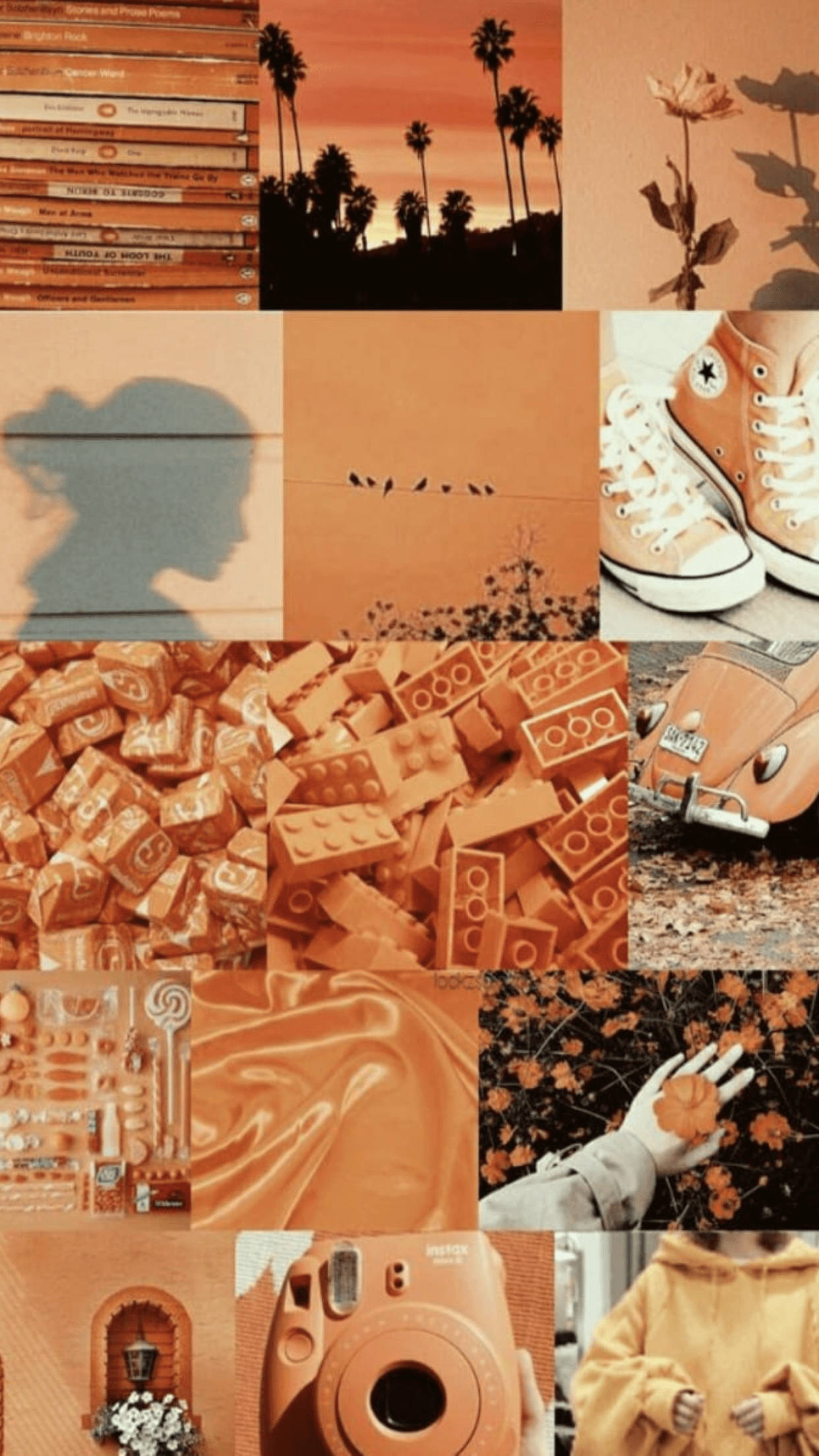 Pastellorange estetisk collage Bakgrunner