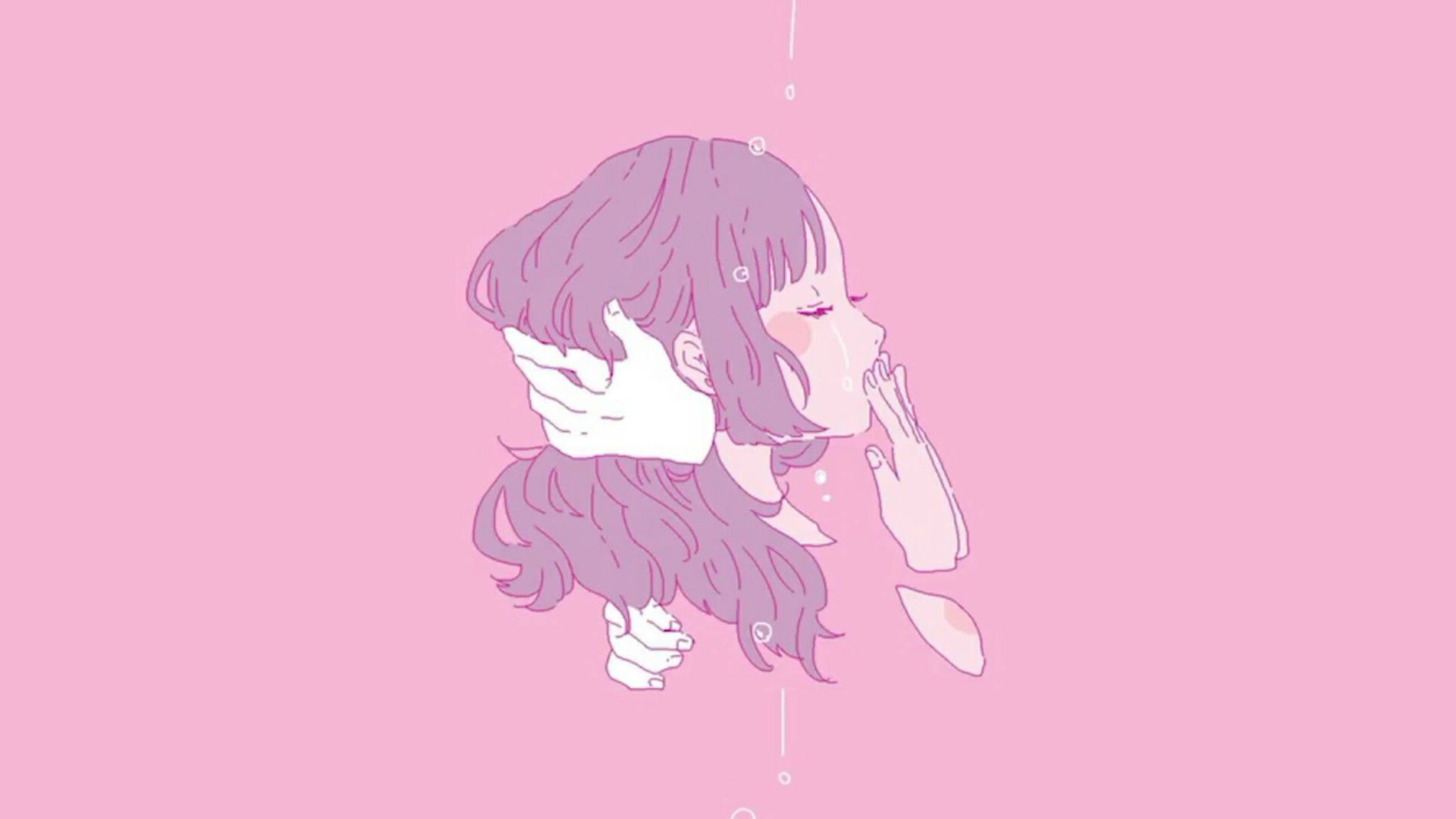 Pastellrosa anime-estetikk Bakgrunner